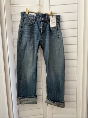 NWT Zara Fold Up Straight Leg Jeans
